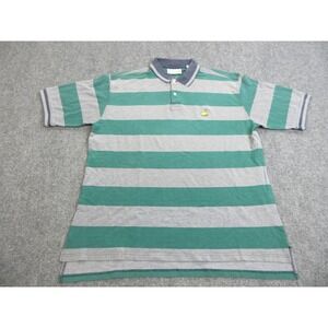 Vintage Augusta National Golf Slazenger Shirt Mens XL Green Gray Stripe Polo 90s